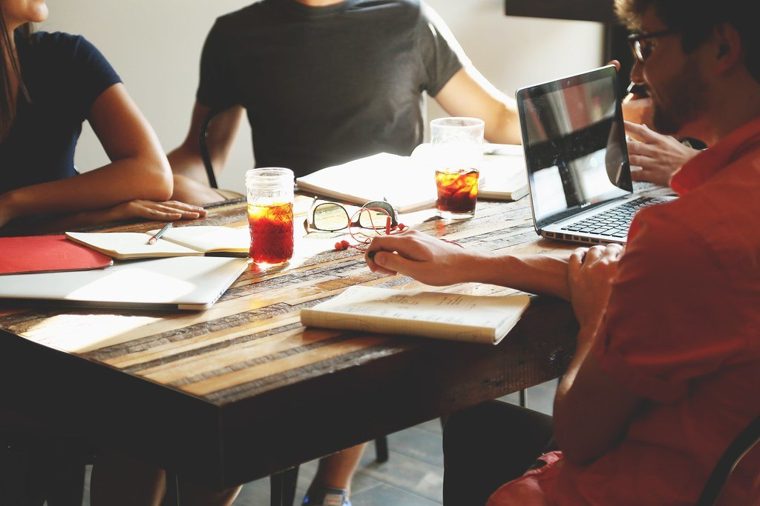 Advisors working with a client